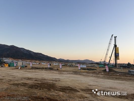 지난 2월 촬영한 현대차 안성 배터리 생산시설 공사 현장