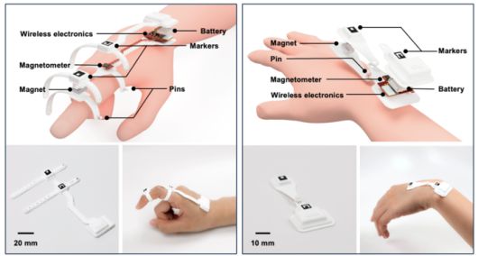 아주대 국제 공동 연구팀이 개발한 피부 부착형 무선 웨어러블 센서 시스템.