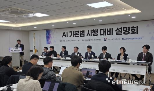 서울 중구 한국지능정보사회진흥원(NIA) 서울사무소에서 과학기술정보통신부 주최 'AI기본법 시행 대비 설명회'가 열리고 있다. ⓒ박종진기자 2025.12.24