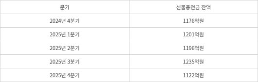 쿠팡페이 선불충전금 잔액 추이