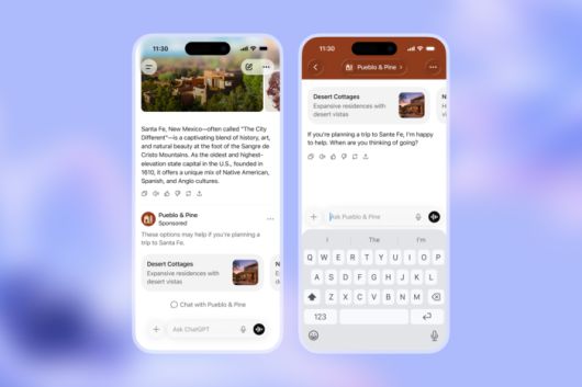 오픈AI 무료·저가 요금제 '챗GPT 고'에 광고 적용 예시. ⓒ오픈AI