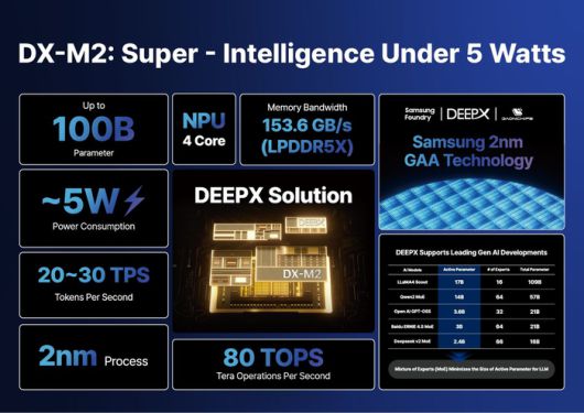 딥엑스 DX-M2 칩. 〈자료 딥엑스〉