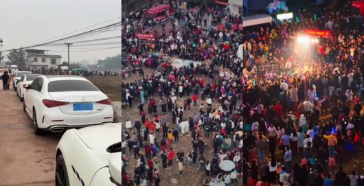 중국의 한 20대 여성이 축제를 위한 돼지 도축을 도와달라는 글을 인터넷에 올려 수천 명의 인파가 몰렸다. 사진=BBC / 글로벌 타임즈 캡처