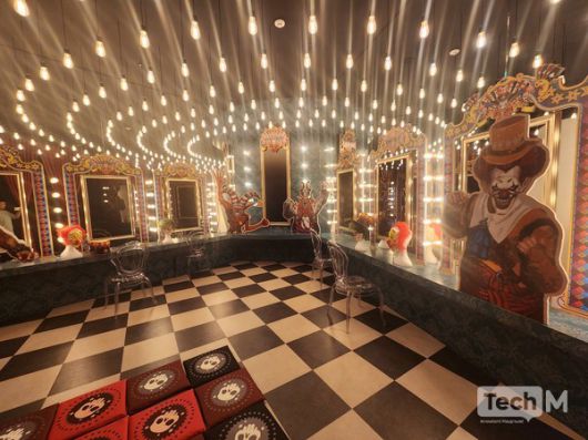 로스트아크의 미디어 전시 '빛의 여정' 내부에 마련된 그린 룸. 화려한 서커스의 분장실을 경험할 수 있다. / 사진=조성준 기자/ 사진=조성준 기자