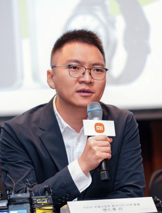 앤드류 리 샤오미 국제사업부 동아시아 지역 총괄이 기자들의 질문에 답하고 있다. /사진=샤오미코리아 제공