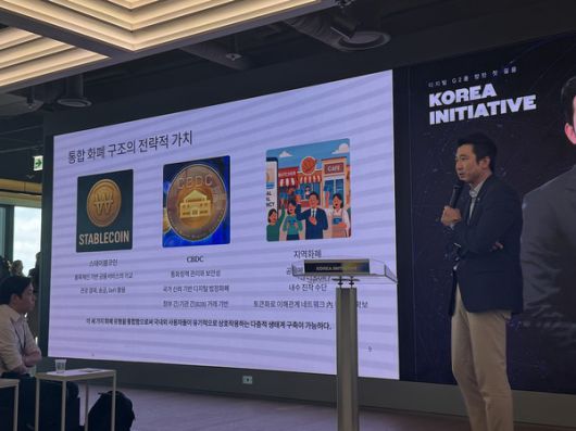 이​종섭 서울대 교수가 7일 해시드오픈리서치 주관 포럼에서 발표하고 있다. / 사진=서미희 기자