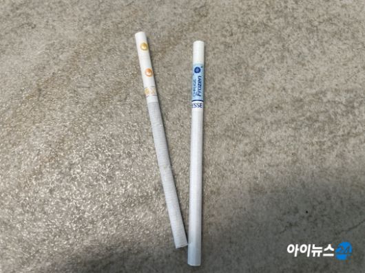 켄트 더블 프레쉬(좌)는 가향 슬림담배 시장 선두주자 '에쎄'와 비슷한 길이의 필터에 두 개의 캡슐을 넣었다. [사진=이현석기자]