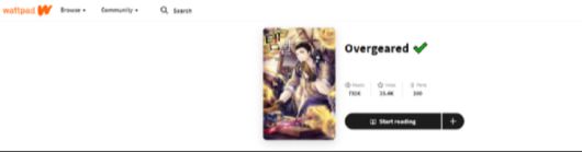 네이버 '왓패드'에 한때 업로드됐던 불법 번역 웹소설의 모습. 현재는 삭제됐다.