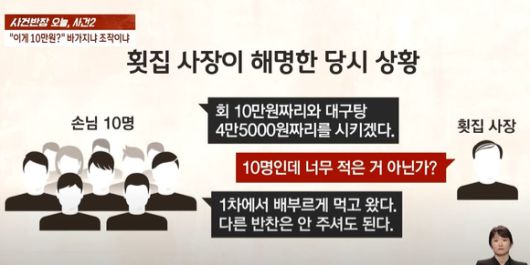 최근 용산 한 횟집의 '바가지 가격'과 손님 응대 등이 논란에 휩싸인 가운데 해당 횟집의 업주가 억울함을 토로했다. [사진=JTBC '사건반장' 캡처]
