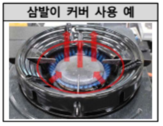 삼발이 커버 사용 예 [사진=한국소비자원]