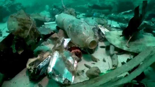 세계적인 휴양지이자 신혼여행지로도 많은 사랑을 받고 있는 푸껫이 최근 급증하는 쓰레기 등으로 몸살을 앓고 있다. 사진은 푸껫 바다에 가라앉아있는 플라스틱병과 빈 맥주캔들. [사진=로이터]