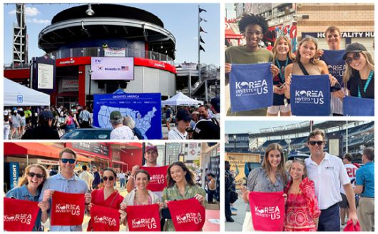 한경협은 11일(현지시간) 미국 의회 자선야구대회 후원기관으로 참여해 전광판 홍보영상 상영, 대미 투자 전단지 배부, 외야석 배너 설치 등을 통해 한국의 대미 투자 성과를 미국 현지에 적극 알렸다. [사진=한국경제인협회]