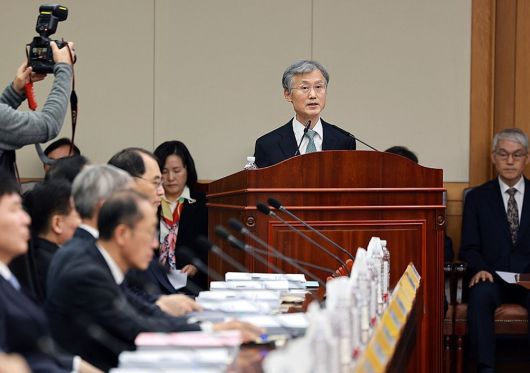 조희대 대법원장이 5일 서울 서초구 대법원에서 열린 전국법원장회의 정기회의에서 인사말을 하고 있다. 2025.12.5 [사진=연합뉴스]