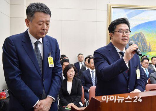 김병주 MBK파트너스 회장이 지난 10월 14일 서울 여의도 국회에서 열린 공정거래위원회, 개인정보보호위원회 등에 대한 정무위원회 국정감사에서 질의에 답변하고 있다. [사진=아이뉴스24 DB]