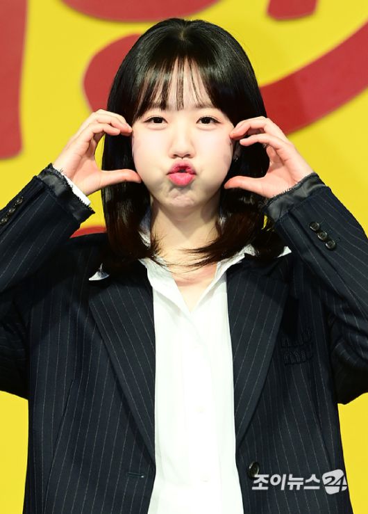 배우 지예은이 15일 오전 서울 종로구 JW매리어트 동대문에서 열린 넷플릭스 새 예능 시리즈 '대환장 기안장' 기자간담회에 참석하고 있다. [사진=정소희 기자]