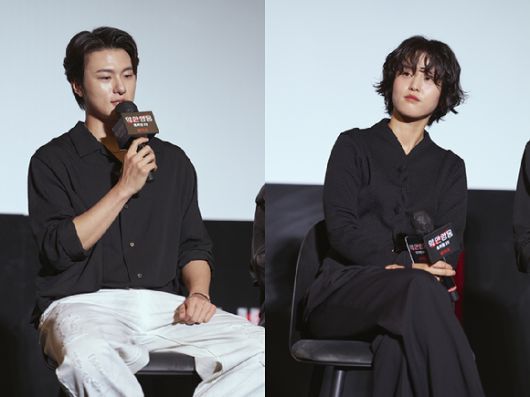 배우 신승호와 이연이 '약한영웅 홈커밍 GV'에 참석해 팬들을 만나고 있다. [사진=넷플릭스]