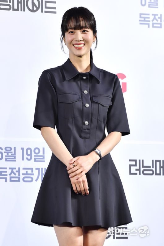 배우 홍화연이 12일 오후 서울 마포구 상암동 스탠포드호텔에서 진행된 티빙 오리지널 '러닝메이트' 제작발표회에 참석해 포즈를 취하고 있다. [사진=문수지 기자]