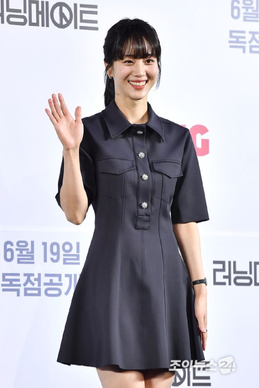 배우 홍화연이 12일 오후 서울 마포구 상암동 스탠포드호텔에서 진행된 티빙 오리지널 '러닝메이트' 제작발표회에 참석해 포즈를 취하고 있다. [사진=문수지 기자]