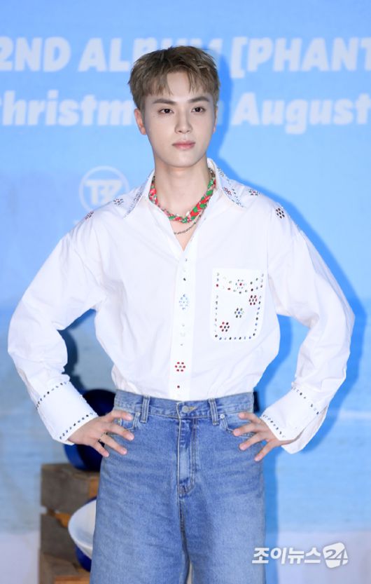 그룹 더보이즈(THE BOYZ) 주학년이 7일 오후 서울 영등포구 영등포 CGV에서 열린 더보이즈 두번째 정규앨범 '판타지'(PHANTASY) 기자간담회에 참석하고 있다. [사진=정소희 기자]