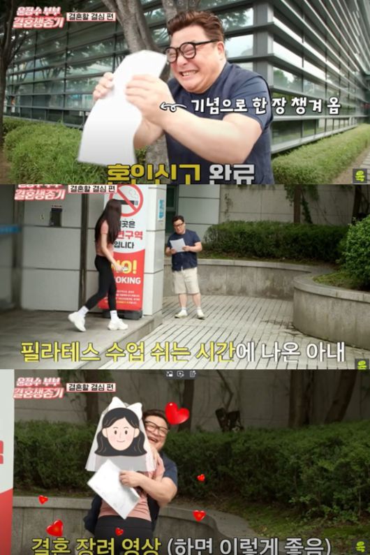 윤정수가 혼인신고를 했다. [사진=유튜브채널 여의도 육퇴클럽 방송화면 캡처]