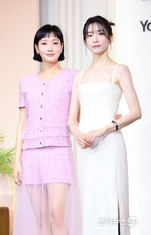배우 김고은과 박지현이 5일 오전 서울 중구 앰버서더 서울 풀만 호텔에서 열린 넷플릭스 시리즈 '은중과 상연' 제작발표회에 참석하고 있다. [사진=정소희 기자]