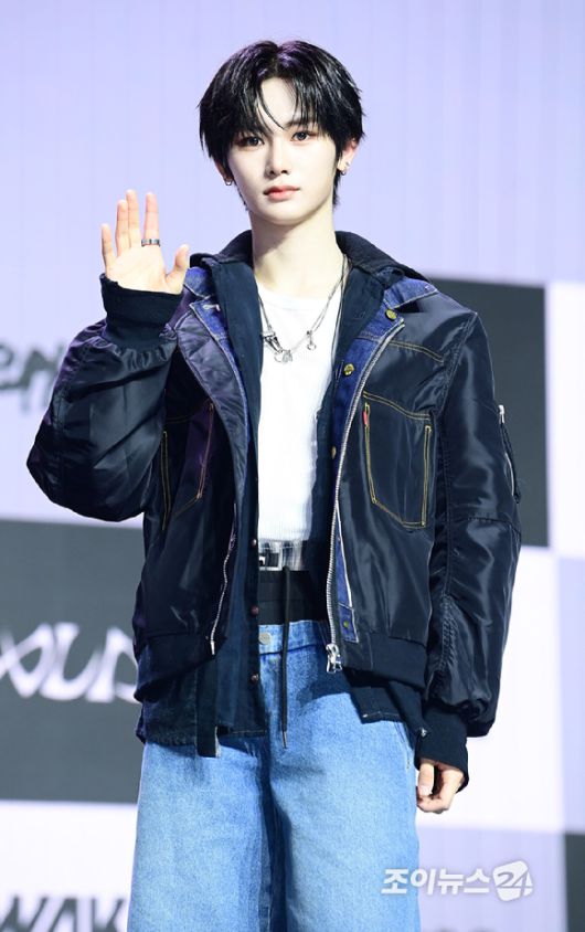 그룹 알파드라이브원 안신이 12일 오후 서울 용산구 블루스퀘어 SOL트래블홀에서 열린 알파드라이브원(ALPHA DRIVE ONE) 첫 번째 데뷔 미니 1집 'EUPHORIA'(유포리아) 발매 기념 쇼케이스에 참석하고 있다. [사진=정소희 기자]