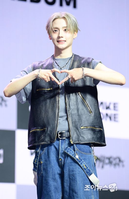 그룹 알파드라이브원 상원이 12일 오후 서울 용산구 블루스퀘어 SOL트래블홀에서 열린 알파드라이브원(ALPHA DRIVE ONE) 첫 번째 데뷔 미니 1집 'EUPHORIA'(유포리아) 발매 기념 쇼케이스에 참석하고 있다. [사진=정소희 기자]