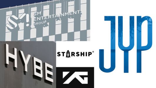 (왼쪽상단부터 시계방향) SM·JYP·YG·하이브·스타쉽 엔터테인먼트 /각사 홈페이지 갈무리