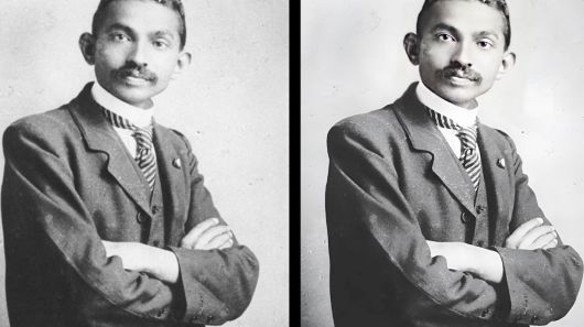 GFP-GAN  복원전(좌)과 복원후(우) 예.(사진=Louis Bouchard)