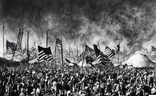 프롬프트 "앤셀 아담스 사진, 묵시록, 축제, 성조기"로 생성된 이미지.(사진=프롬프트베이스)