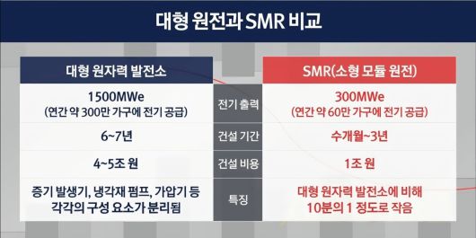 대형원자로와 소형원자로 비교