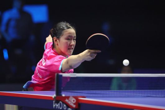 대한항공 이승은의 경기 장면(사진: 한국프로탁구연맹)