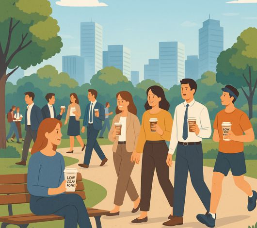직장인들이 저가 커피를 들고 있는 모습. 이미지ㅣ챗GPT