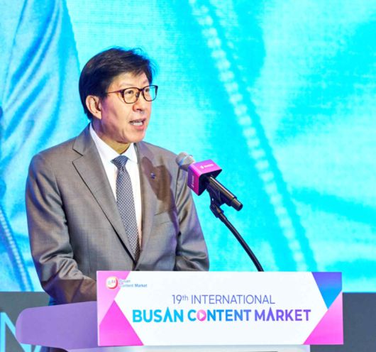 BCM2025 공식리셉션행사장에 참석한 박형준 부산시장. 사진ㅣ부산콘텐츠마켓