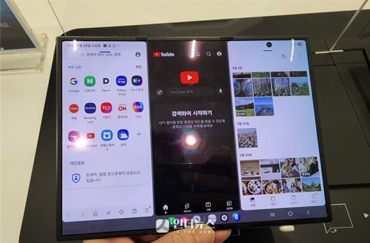 '갤럭시 Z 트라이폴드'에서 3분할 화면을 사용하는 모습. 사진ㅣ인더뉴스
