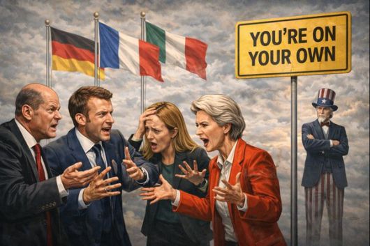 ▶ NSS는 유럽이 내부적으로 분열되고 취약해졌기 때문에 미국이 무제한적인 안보 보장을 제공할 가치가 없다고 판단한다. 이는 '보편적 가치 수호자' 역할에 필요한 자원을 '국경 통제'와 '중국 견제'에 집중하려는 미국의 실리적 결정이며, 유럽에 대한 책임 방기의 정당성을 확보하려는 시도다.(이미지=AI 생성,SDG뉴스)