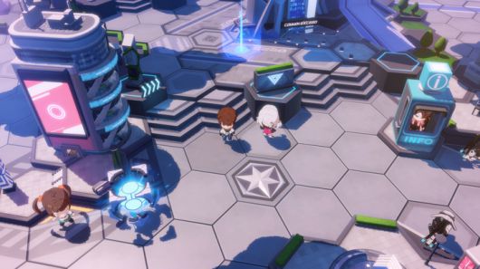 익시드 광장과 SD 캐릭터로 등장하는 초월자와 커넥터, 사진=넷마블