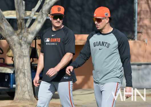 (샌프란시스코 3루수 맷 채프먼(왼쪽)과 유격수 윌리 아다메스)