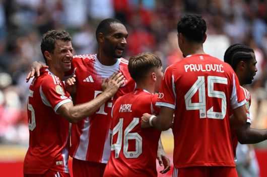 16일 미국 신시내티에서 열린 클럽 월드컵 오클랜드 시티와 경기에서 토마스 뮐러(맨 왼쪽)의 골이 터지자 기뻐하는 바이에른 뮌헨 선수들