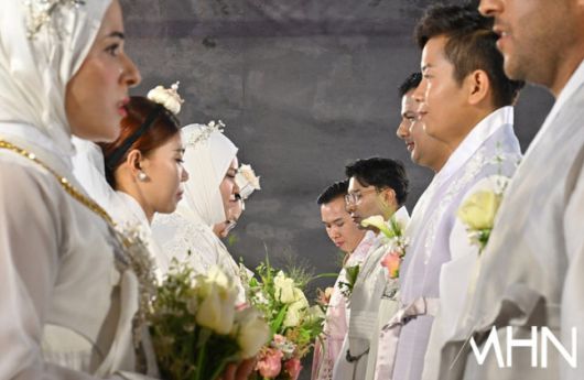 2일 경기도 파주 서원밸리 골프장에서 5쌍의 다문화 가정 무료결혼식이 진행됐다.