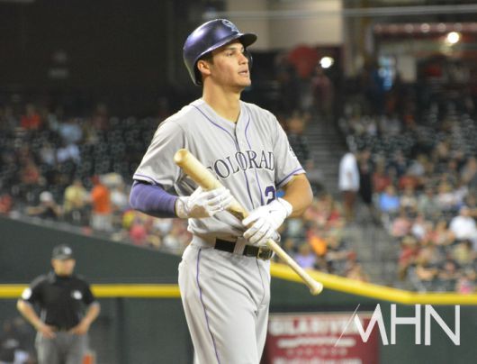 (콜로라도 시절의 아레나도. 애리조나 이적으로 인해 가장 익숙한 내셔널리그 서부지구로 돌아왔다)