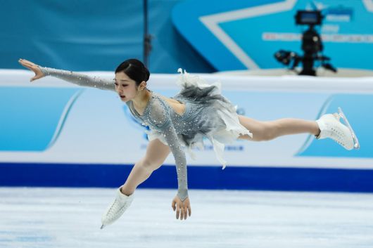 22일 중국 베이징 국가체육관에서 열린 2026 국제빙상경기연맹(ISU) 사대륙선수권대회 피겨 여자 싱글 쇼트 프로그램에 출전한 신지아