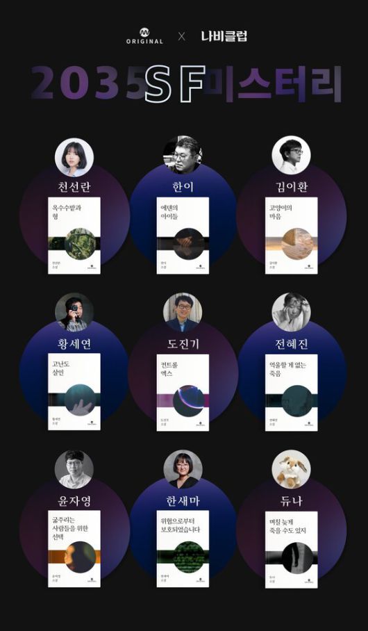 밀리의 서재 새 데일리 연재 작품 ‘2035 SF 미스터리’에서 만나볼 수 있는 단편과 작가 /사진=밀리의 서재