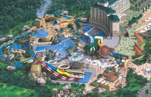 경북 영주시 아지동에 들어설 '소백산영주스파리조트' 조감도 (주)소백산영주스파리조트 제공                                    워터파크 기공식에서 박상호 회장이 인사말을 하고 있다. (주)소백산영주스파리조트 제공