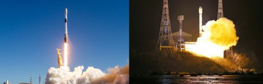 2일 미국 밴덴버그 우주군기지에서 발사된 우리나라 첫 군사정찰위성, 지난달 21일 발사된 북한 정찰위성 /사진=뉴스1