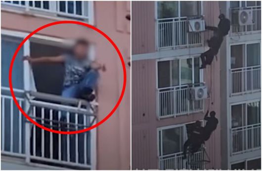 지난달 17일 경기도의 한 아파트에서 30대 남성 A씨가 화분을 던지며 난동을 부리나 경찰특공대에 의해 체포됐다. /사진=유튜브 '경찰청',헤럴드경제