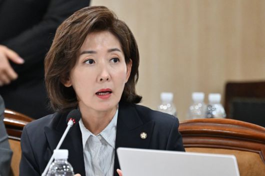 [나주=뉴시스] 이영주 기자 = 나경원 국민의힘 의원이 지난 10월14일 오후 전남 나주시 한국전력공사 본사에서 열린 산업통산자원중소벤처기업위원회 국정감사에서 김동철 한국전력공사 사장에게 질의하고 있다. 2024.10.14. leeyj2578@newsis.com /사진=뉴시스