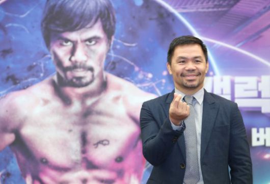 '필리핀 복싱 영웅' 매니 파퀴아오가 지난 2022년 중구 소공동 프레스센터에서 열린 메타버스 아바타 행사에서 포즈를 취하고 있다. 뉴스1