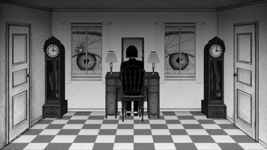 정유미 감독과 그가 연출한 단편 '안경' 보도스틸. 매치컷 제공