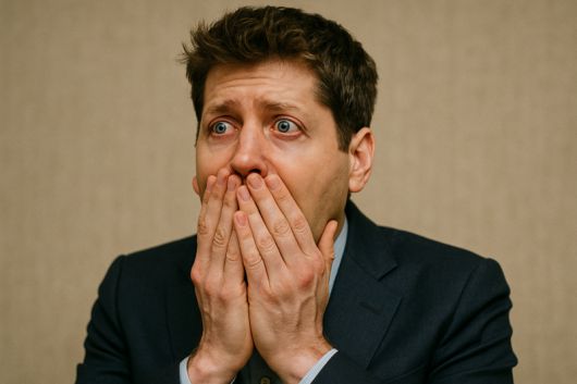 비명 지르는 샘 올트먼 이미지. 챗GPT 생성.